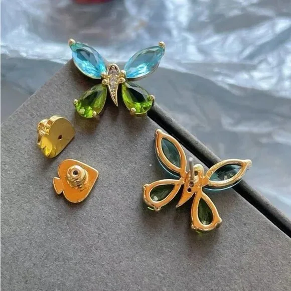 kate spade Gold Tone Butterfly Stud Earrings/NWOT - Picture 3 of 8